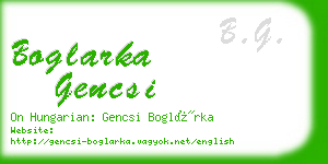 boglarka gencsi business card